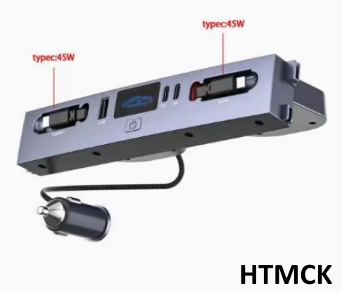 Usb C Power Adapter - Wieloportowy hub ładowarki samochodowej, podwójny adapter