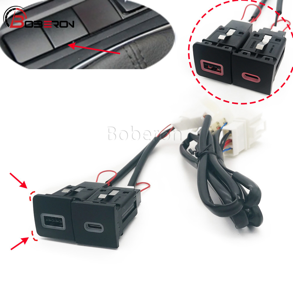 Usb C Power Adapter - Czerwona LED-owa szybka ładowarka samochodowa 12V/24V