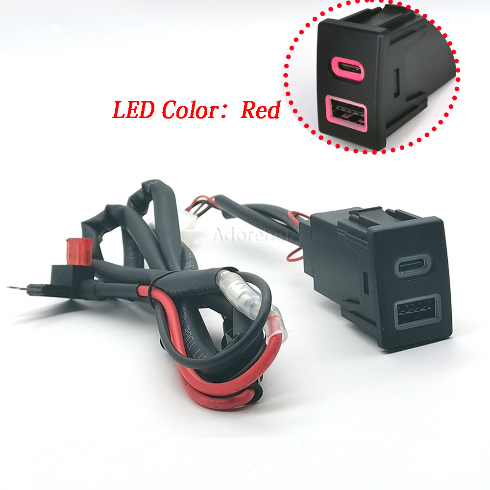 Usb C Power Adapter - 1 szt. Czerwone LED-owe szybkie ładowarki