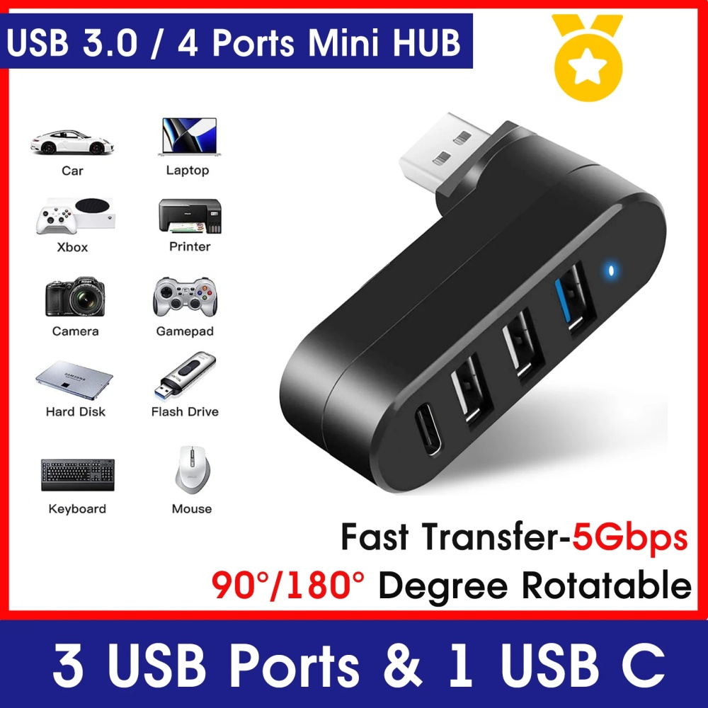 Laptop Accessories And Gadgets - Mini Hub USB 3.0 z 4