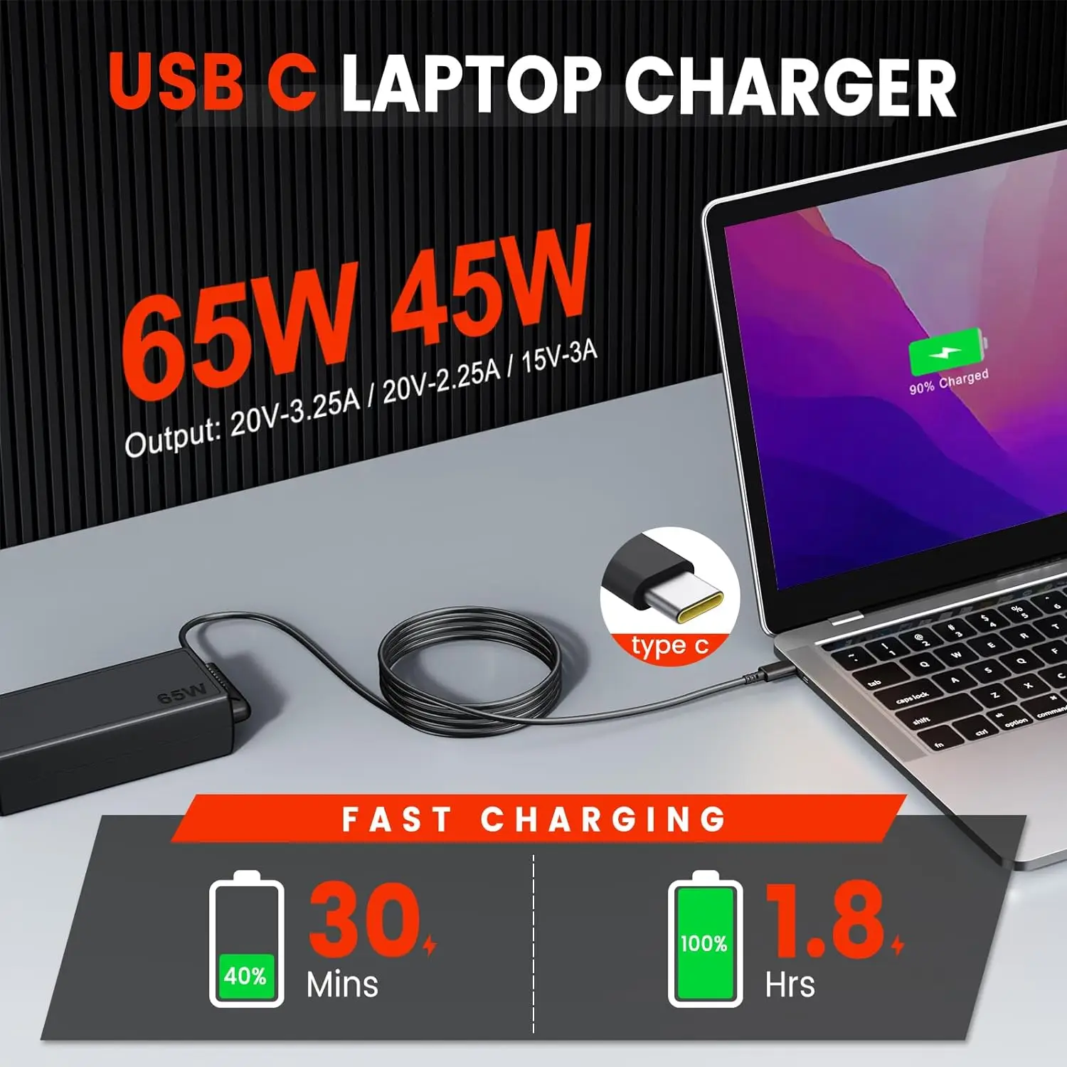 65W 20V 3.25A TYPE-C Laptop Ac – Laptop Accessories Shop recenzja i cena