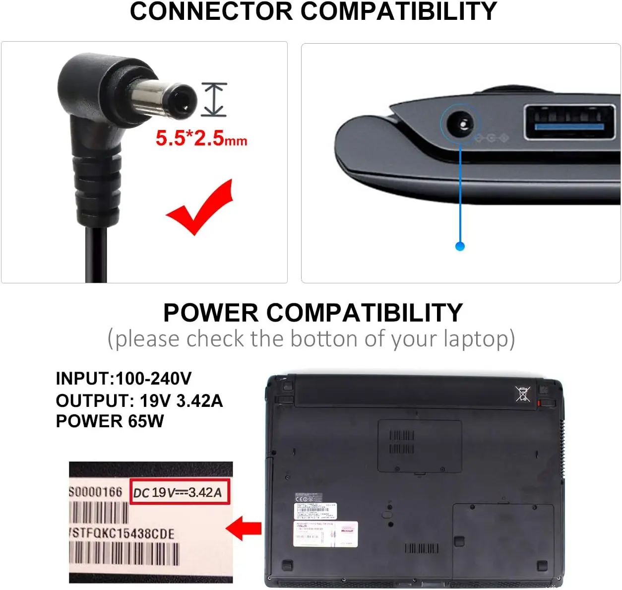 19V 3.42A 65W Laptop Ac Adapte – Laptop Accessories Shop recenzja i cena